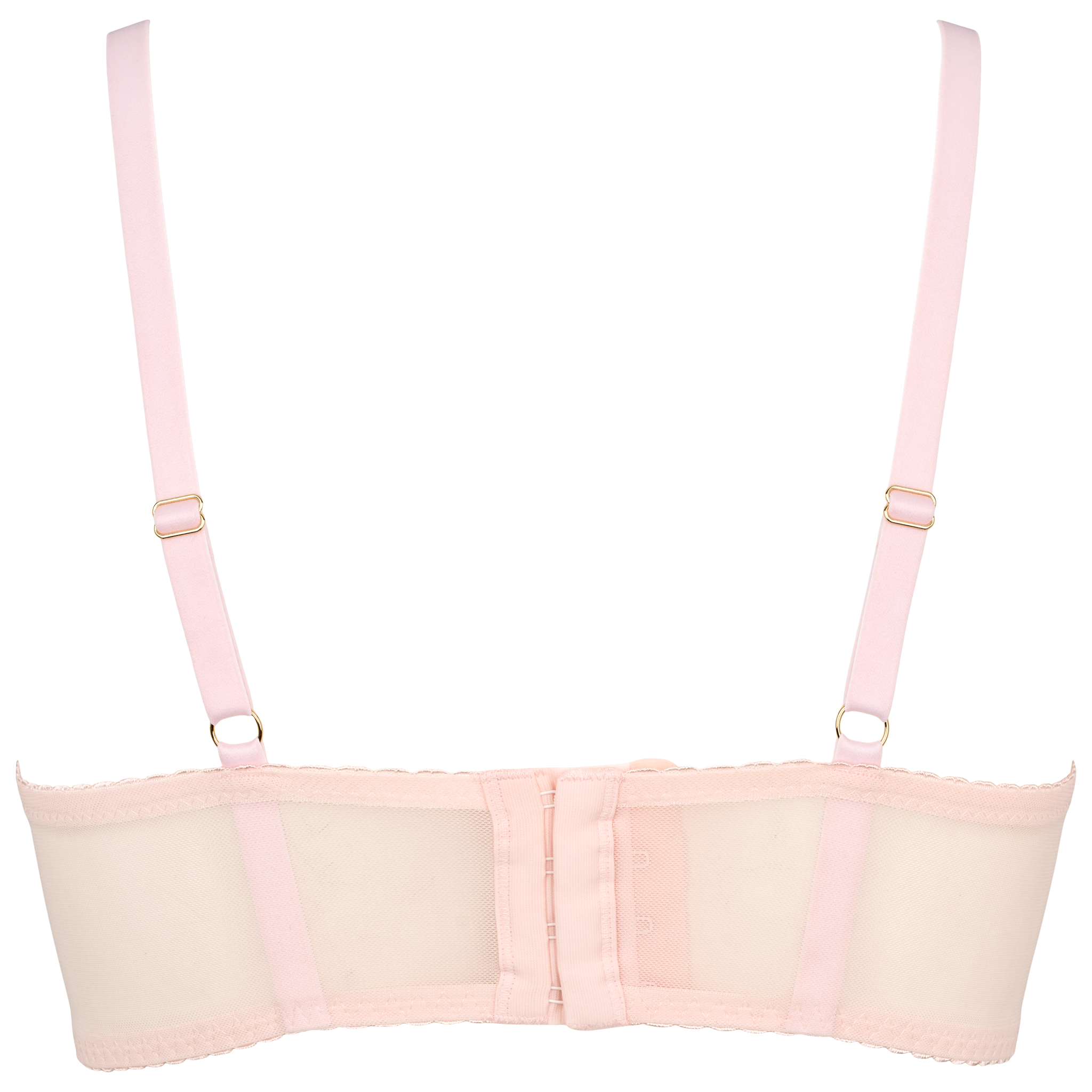 Cille bra fill - Soft rose. Lyserød bøljebh med blå brodering og formstøbt skåle