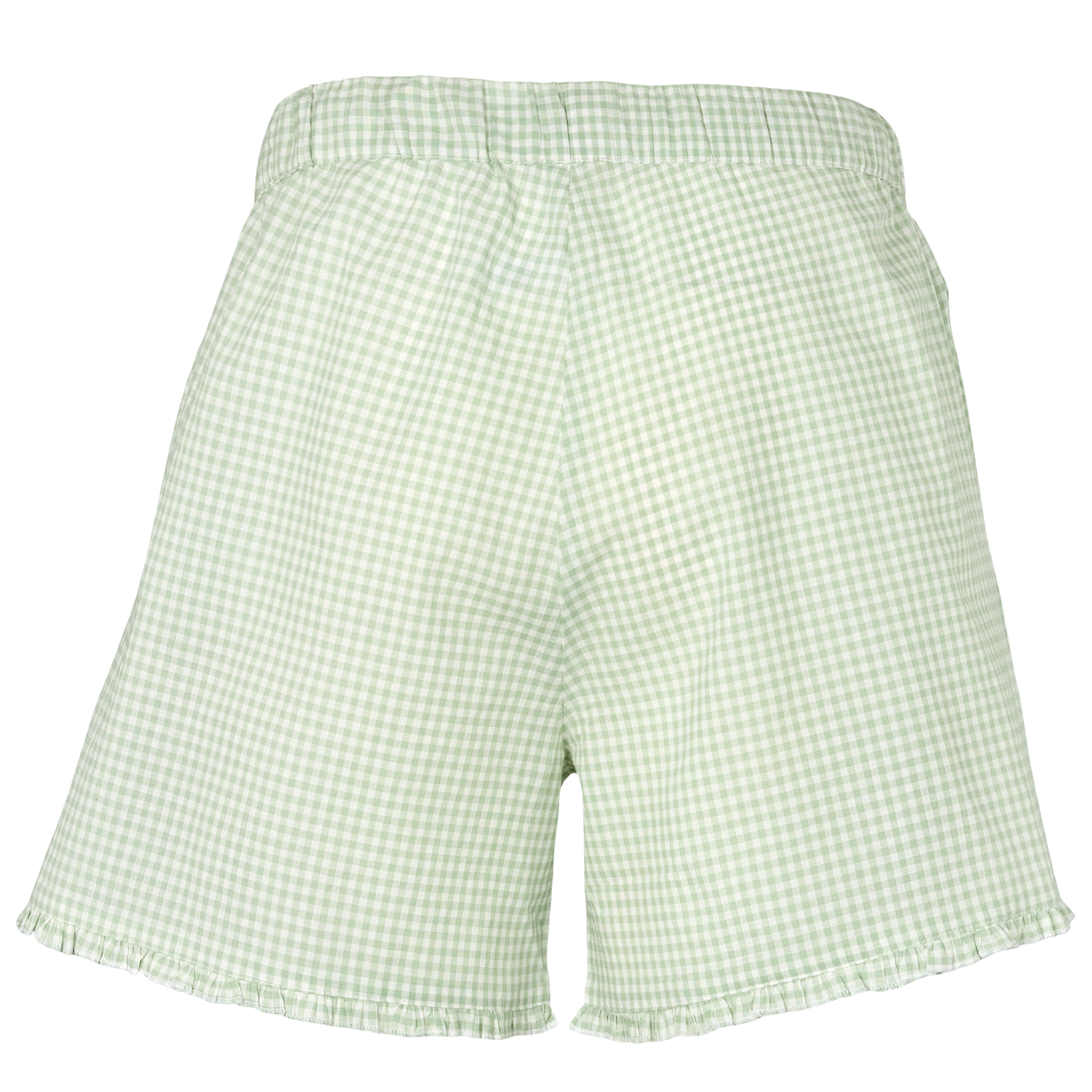 Grøn-hvide ternede natshorts med bindebånd i taljen