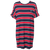 Midnight blue oversized shirt med røde og hvide striber