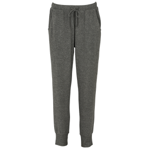 Cozy pants w rib - Dark grey melange
