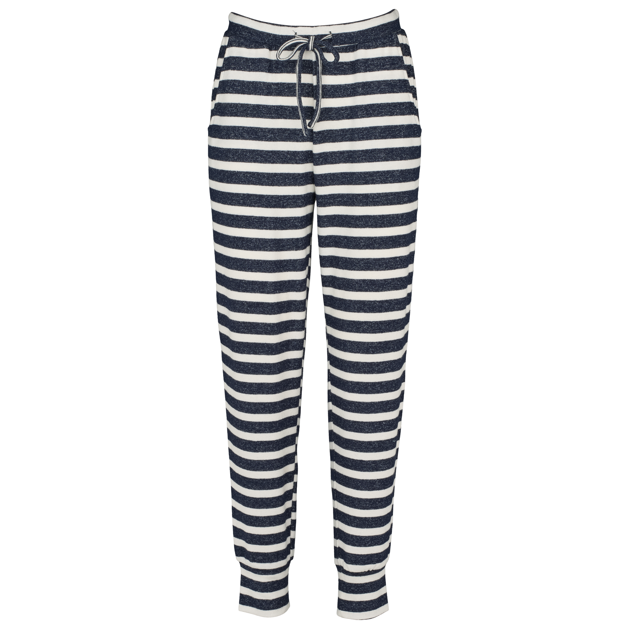 Cozy pants w rib - Navy melange