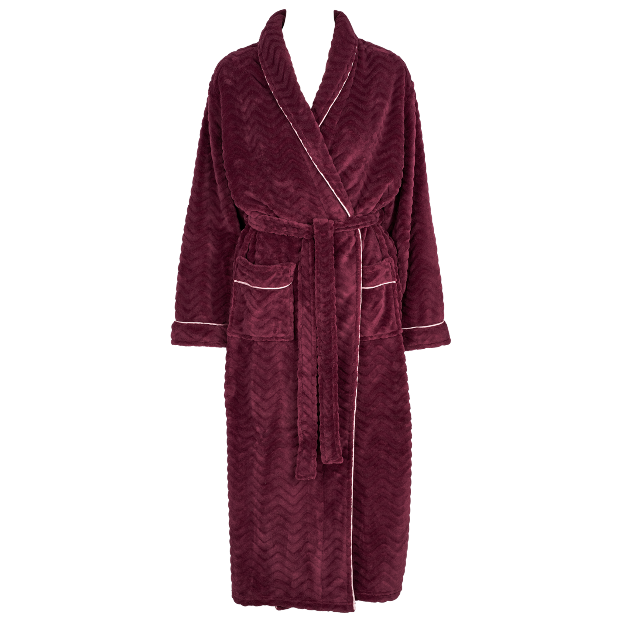 Filipa fleece robe long - Burgundy