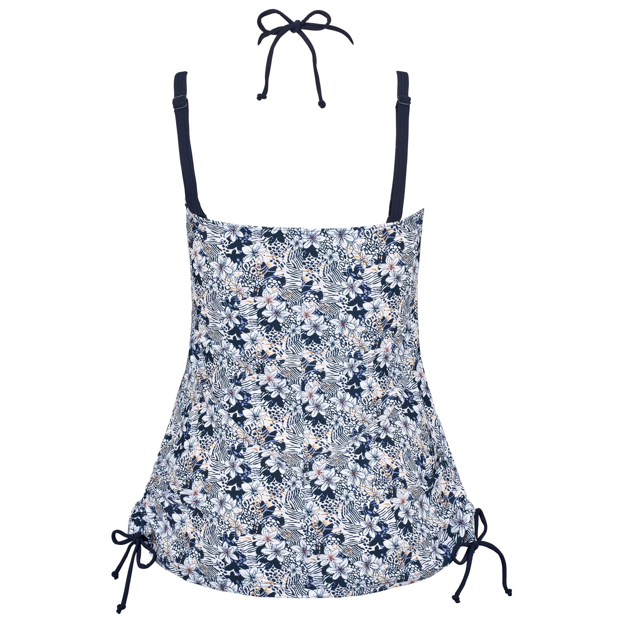 Milano blå tankini med blomster bagside