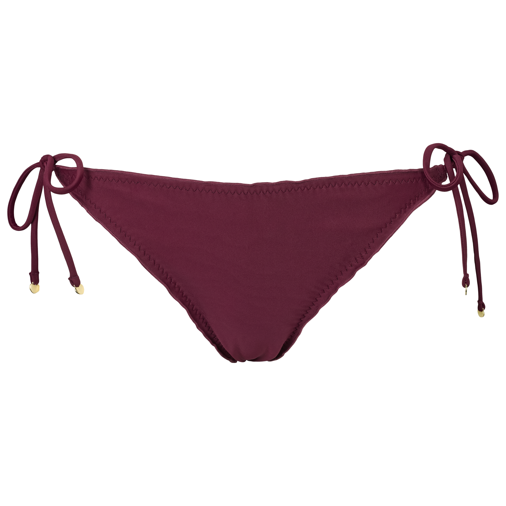 Bikini trusse i farven dark purple med bindebånd i siderne
