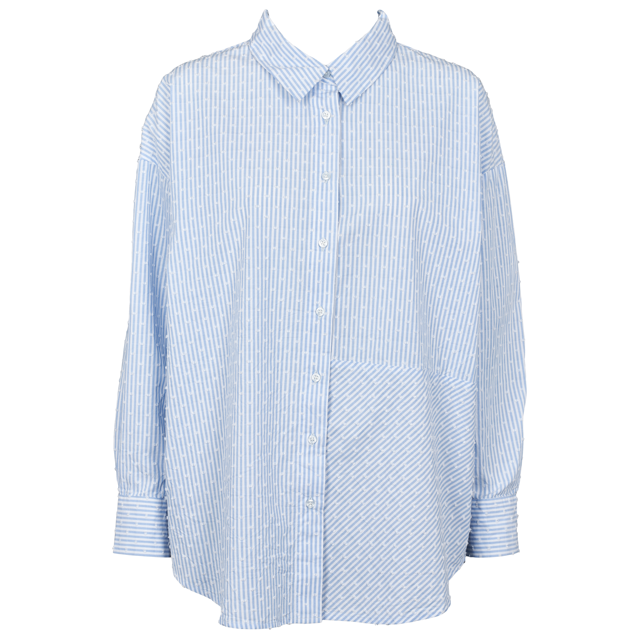 Lullie nightshirt - Blue/white stripe w. dots