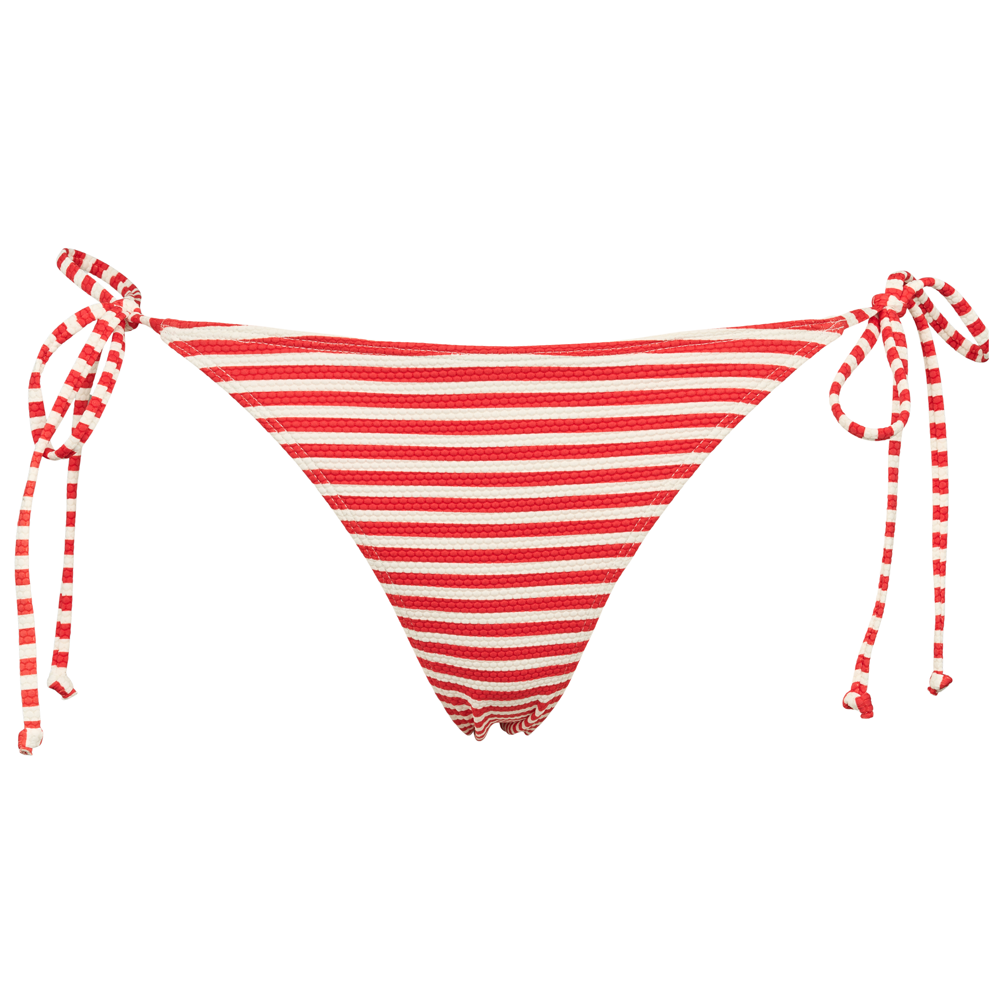 Ibiza rød og hvid stribet bikinitai forside