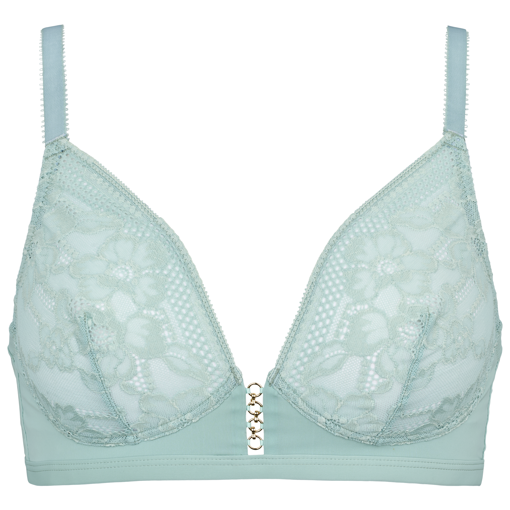 Soft bra i farven ether med blomsterblonde