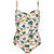 Badedragt med shape og blå/grønne blomster