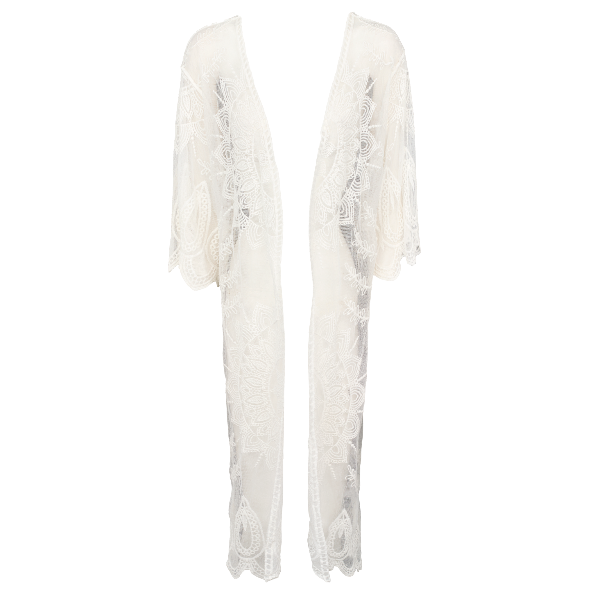 Råhvid Lina beach coverup med broderi forside