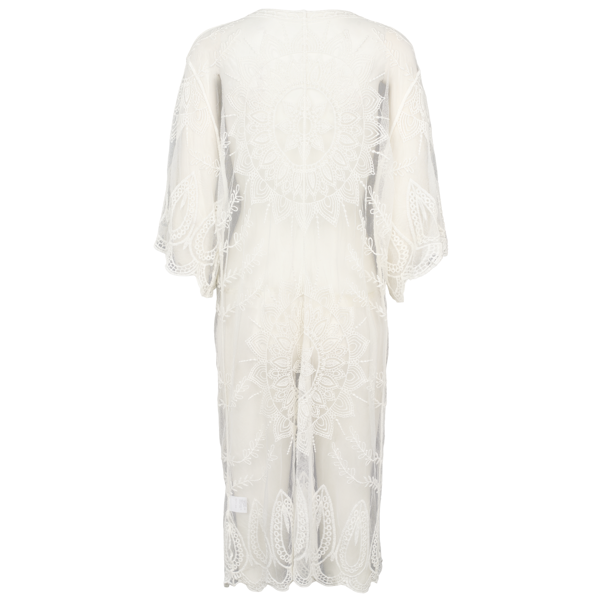Råhvid Lina beach coverup med broderi bagside