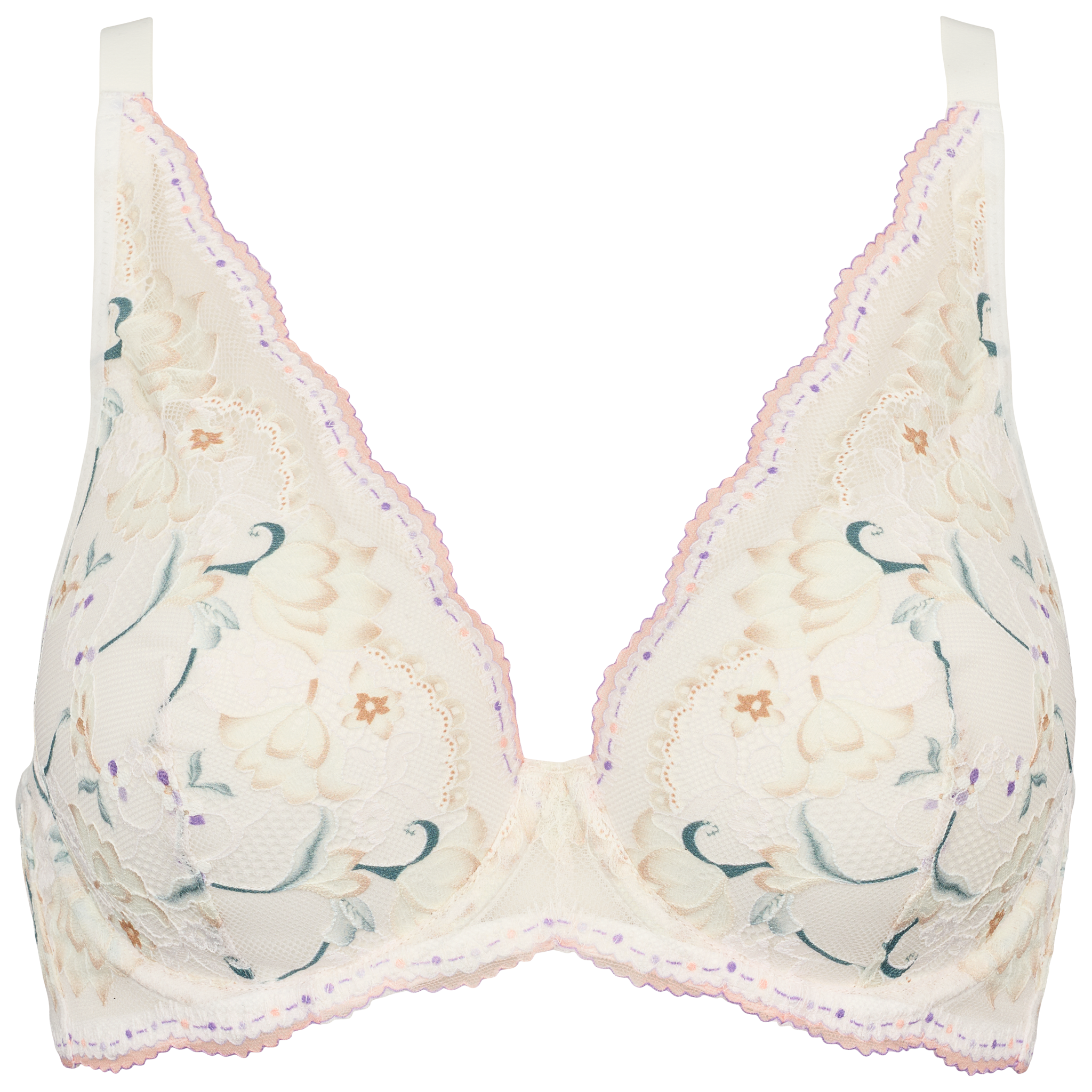 Milla bra fill - Ivory w rose: Elegant bh med bøjle og blomstermønster fra Missya.