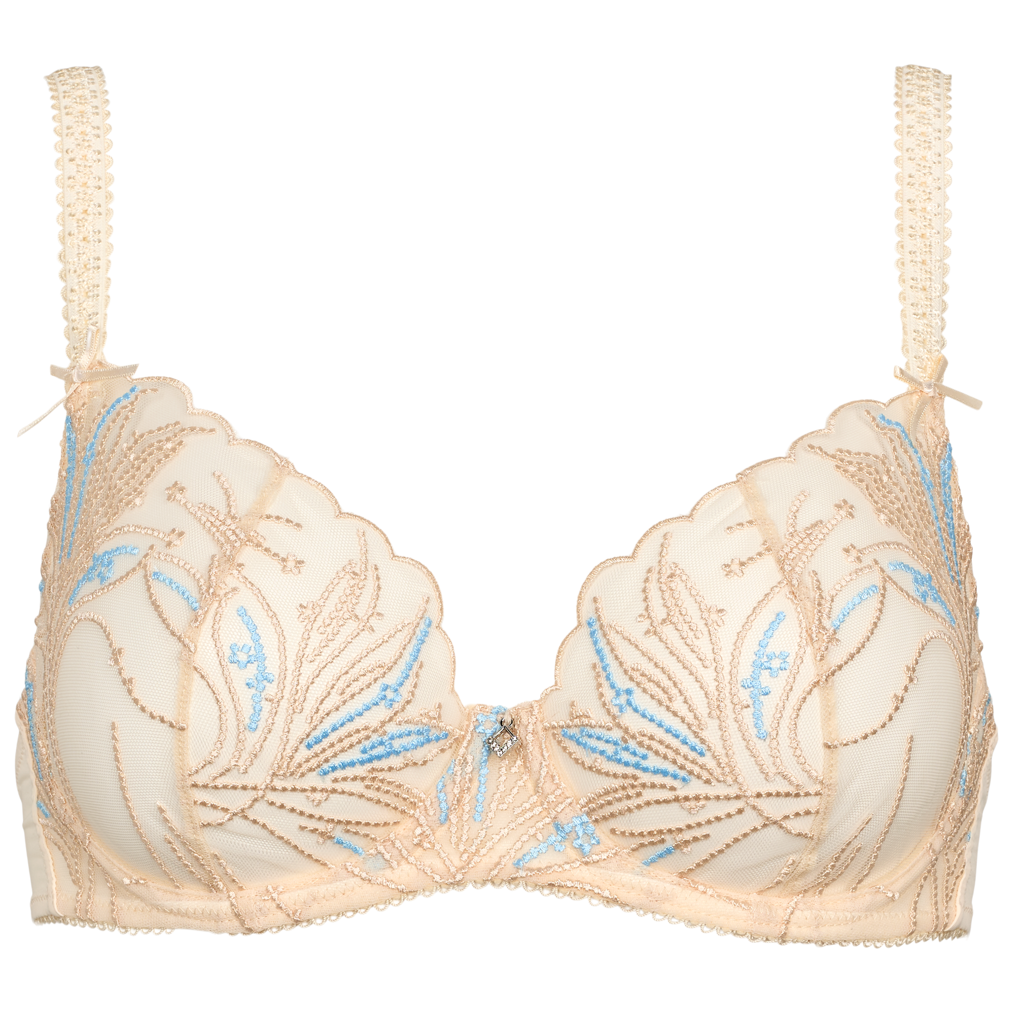 Emily bh i butter yellow med broderet blonde