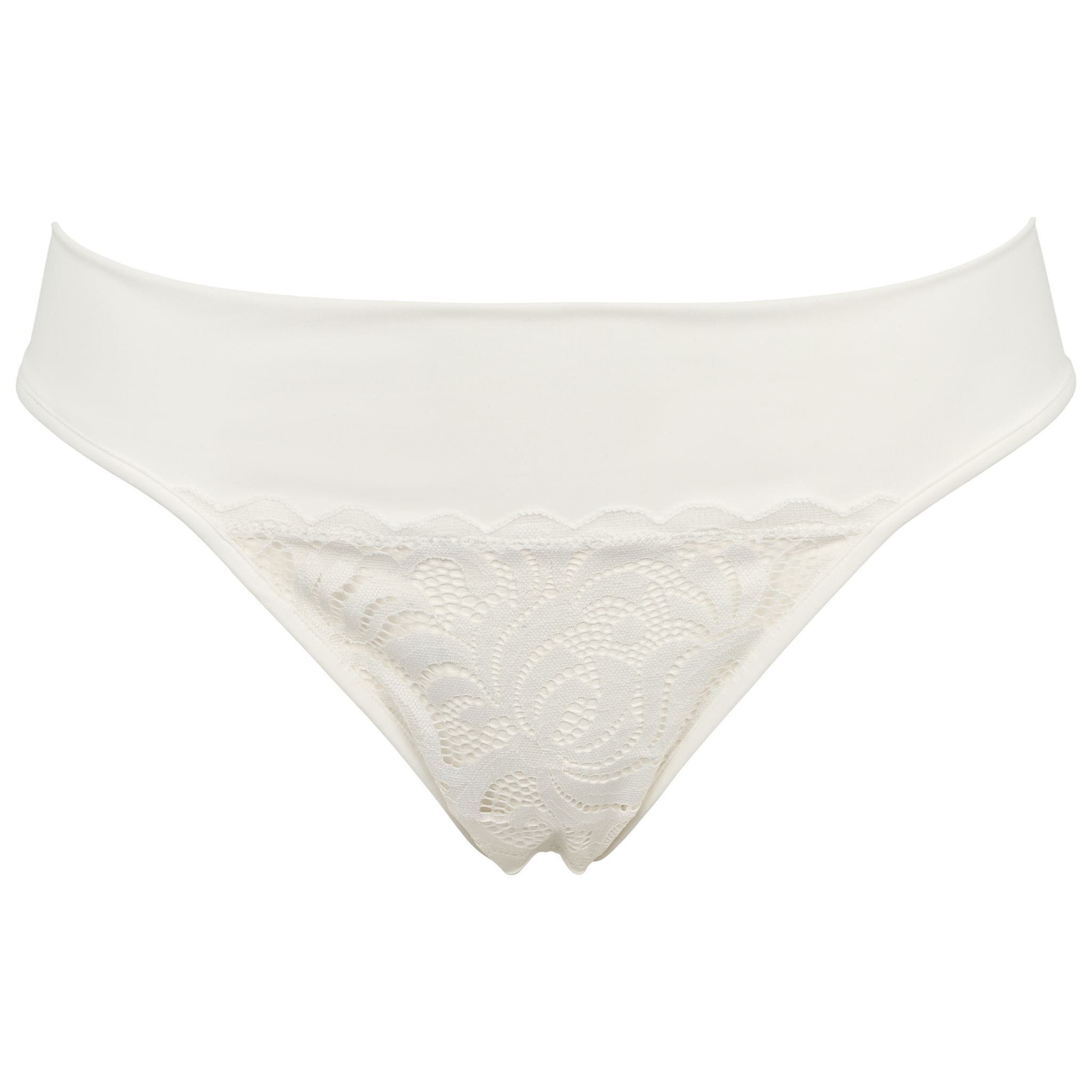 Bella string ivory - Bløde string trusse med blonde