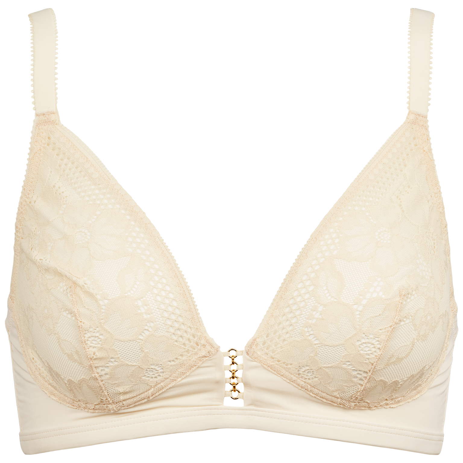 Vanijle farvet bh med blonde