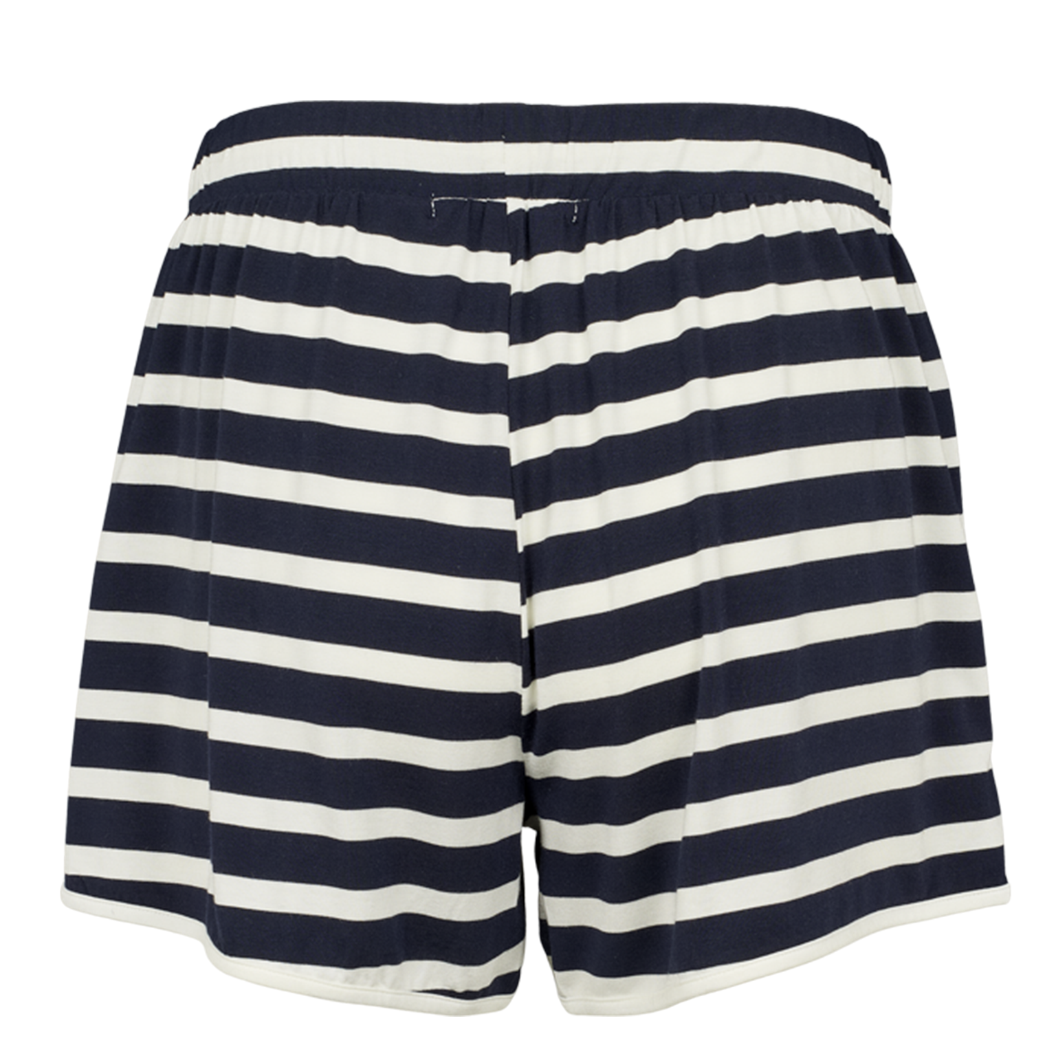 Blå og hvid stribet shorts