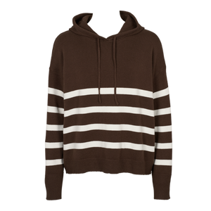 Brun hoodie i strik